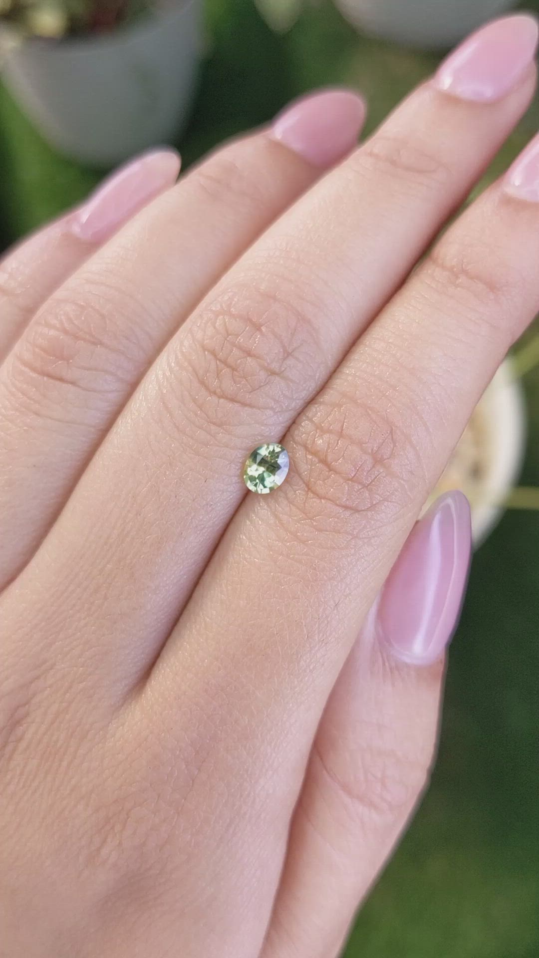 0.54 Ct. Greenish Yellow Sapphire from Madagascar Size Video