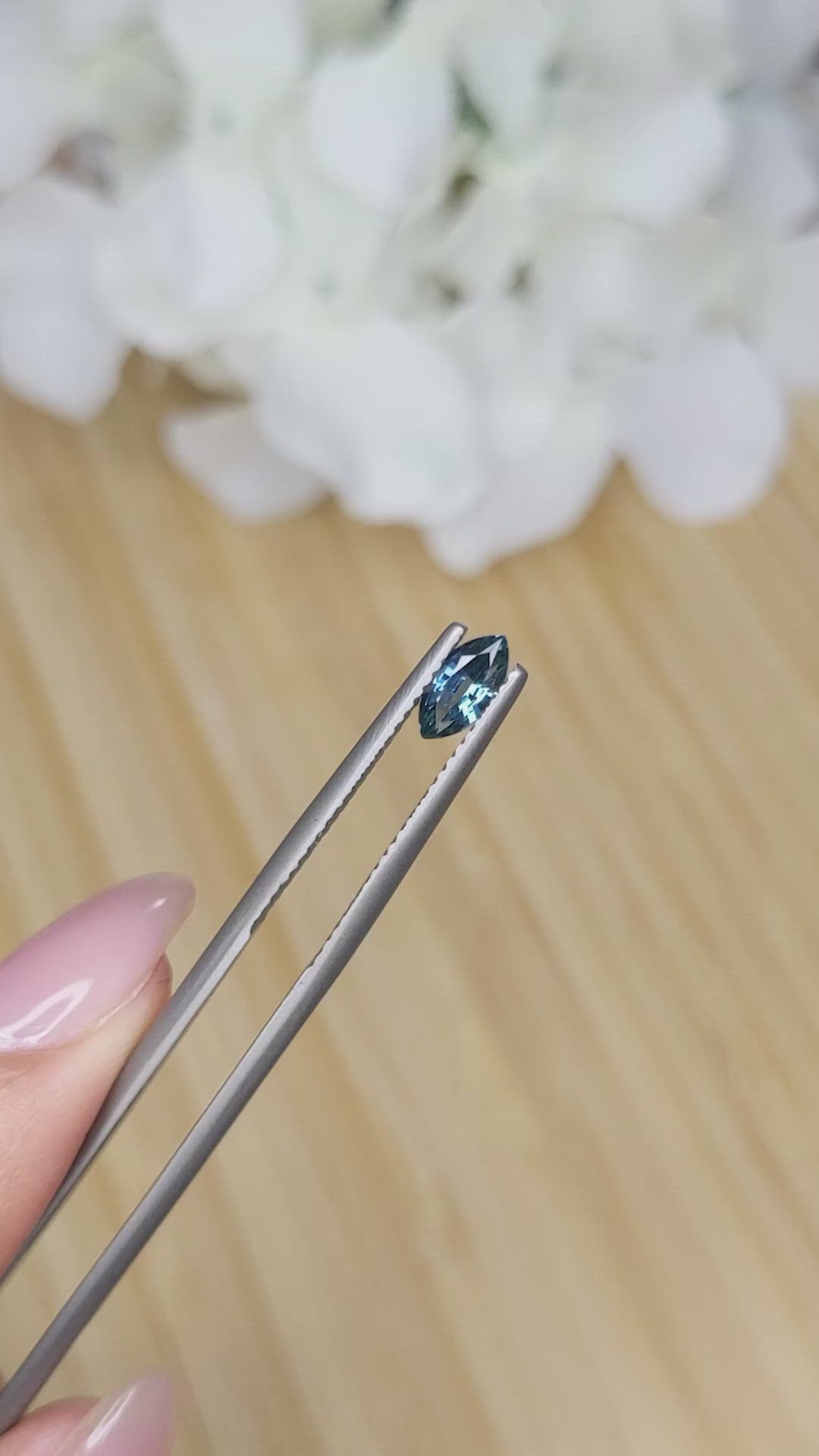 0.59 Ct. Greenish Blue Sapphire from Madagascar Size Video