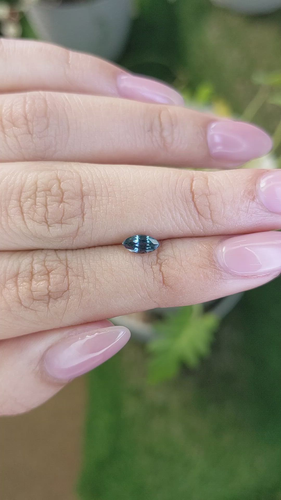 0.59 Ct. Greenish Blue Sapphire from Madagascar Size Video