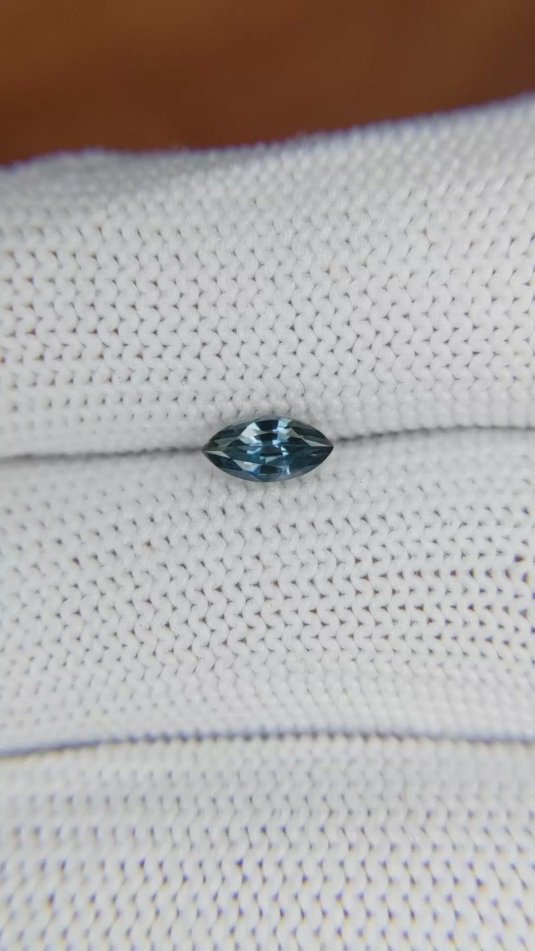 0.59 Ct. Greenish Blue Sapphire from Madagascar Size Video