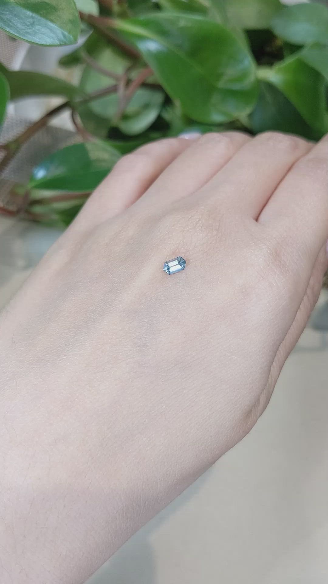 0.42 Ct. Greenish Blue Sapphire from Montana Size Video