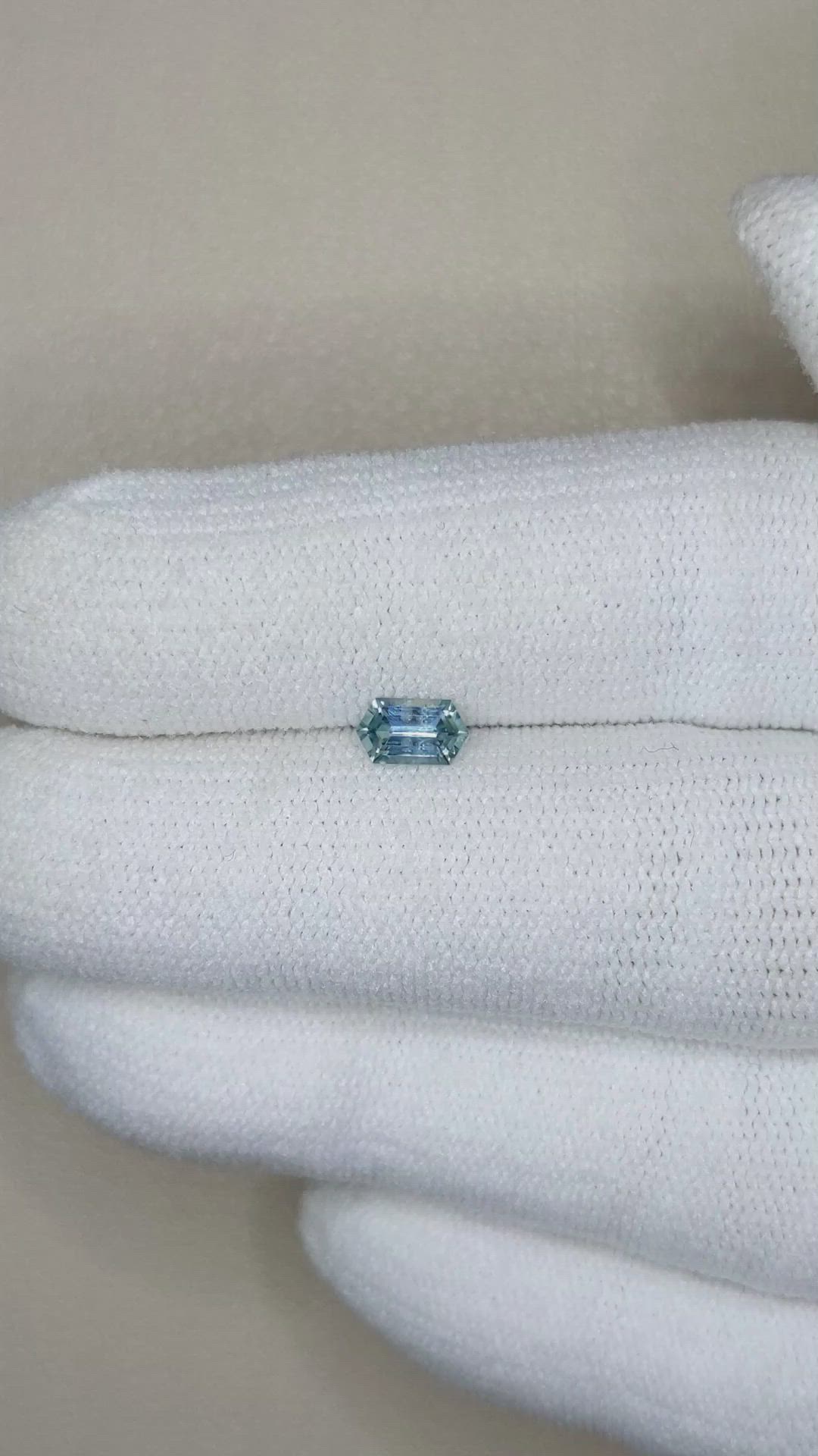 0.42 Ct. Greenish Blue Sapphire from Montana Size Video