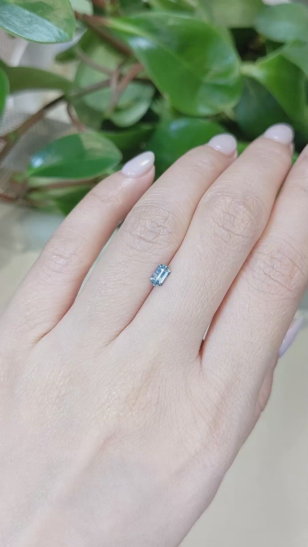 0.42 Ct. Greenish Blue Sapphire from Montana Size Video