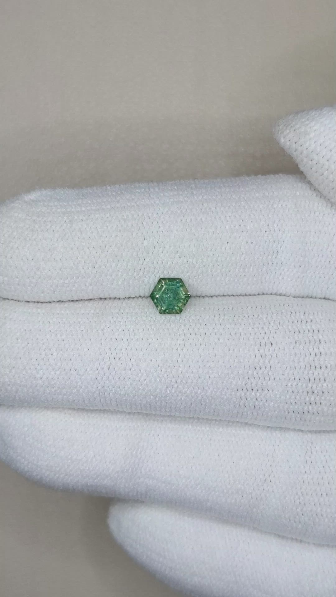 0.42 Ct. Green Sapphire from Montana Size Video