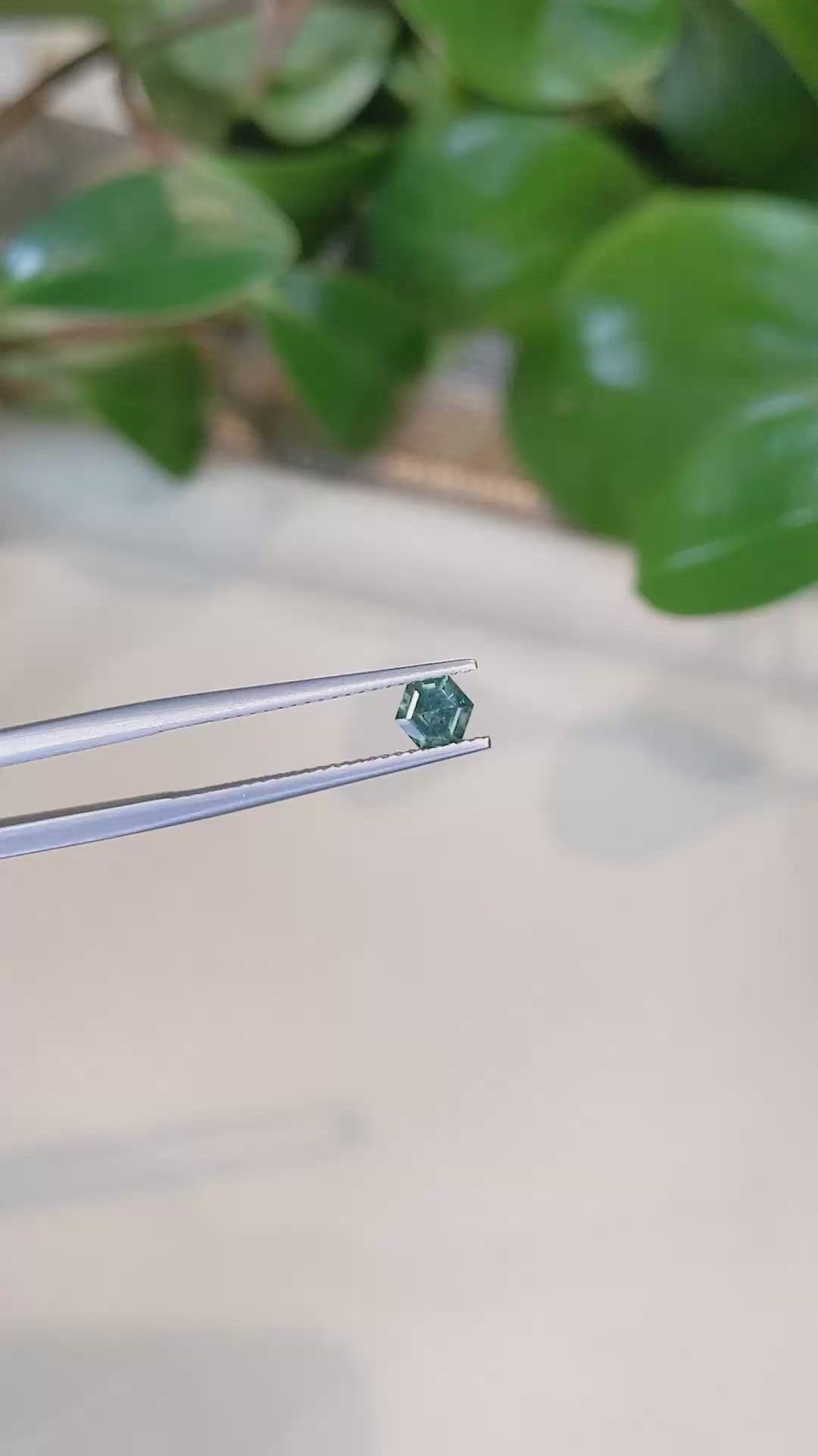 0.42 Ct. Green Sapphire from Montana Size Video