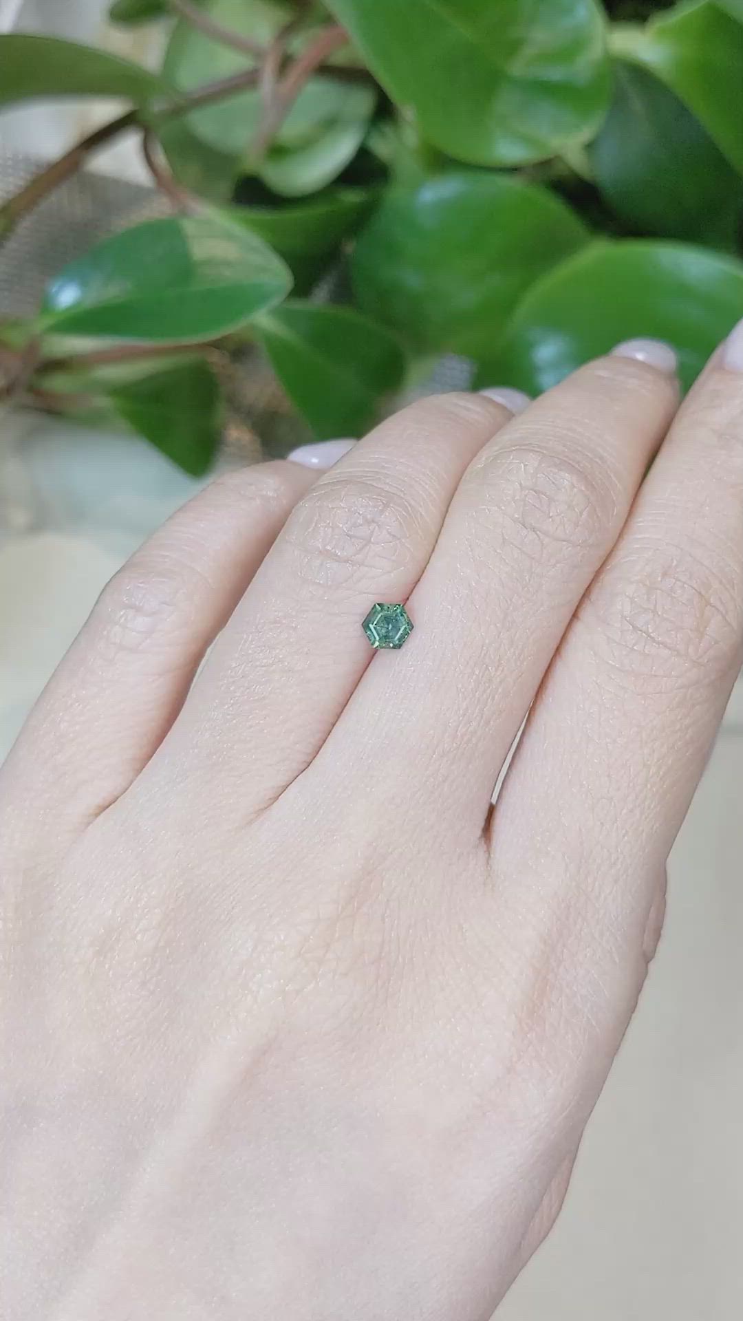 0.42 Ct. Green Sapphire from Montana Size Video