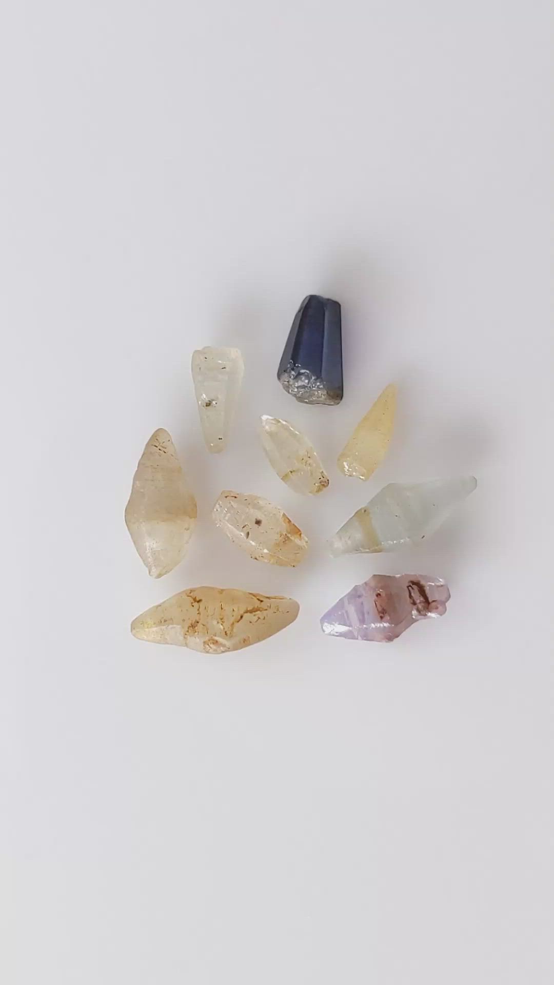 13.42 Ct. Multi Color Sapphire Crystal from Ceylon (Sri Lanka) Size Video