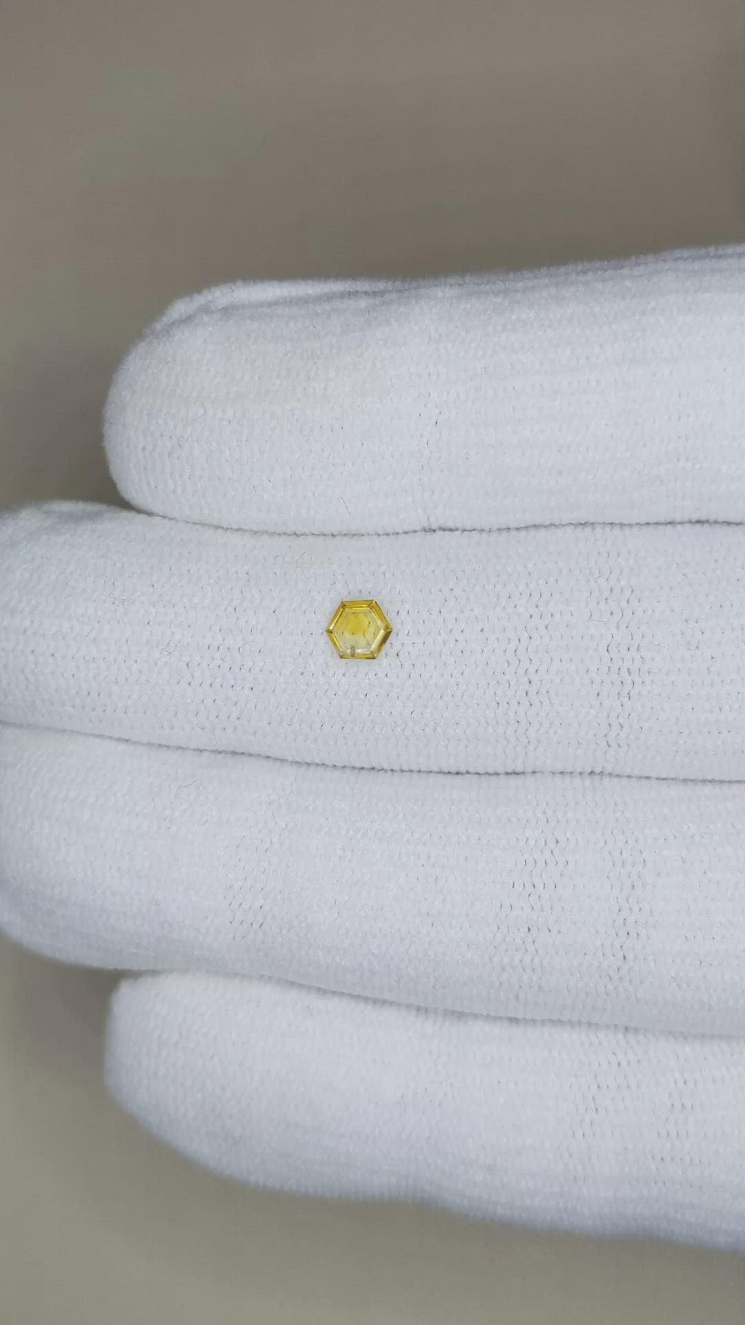 0.25 Ct. Yellow Sapphire from Montana Size Video