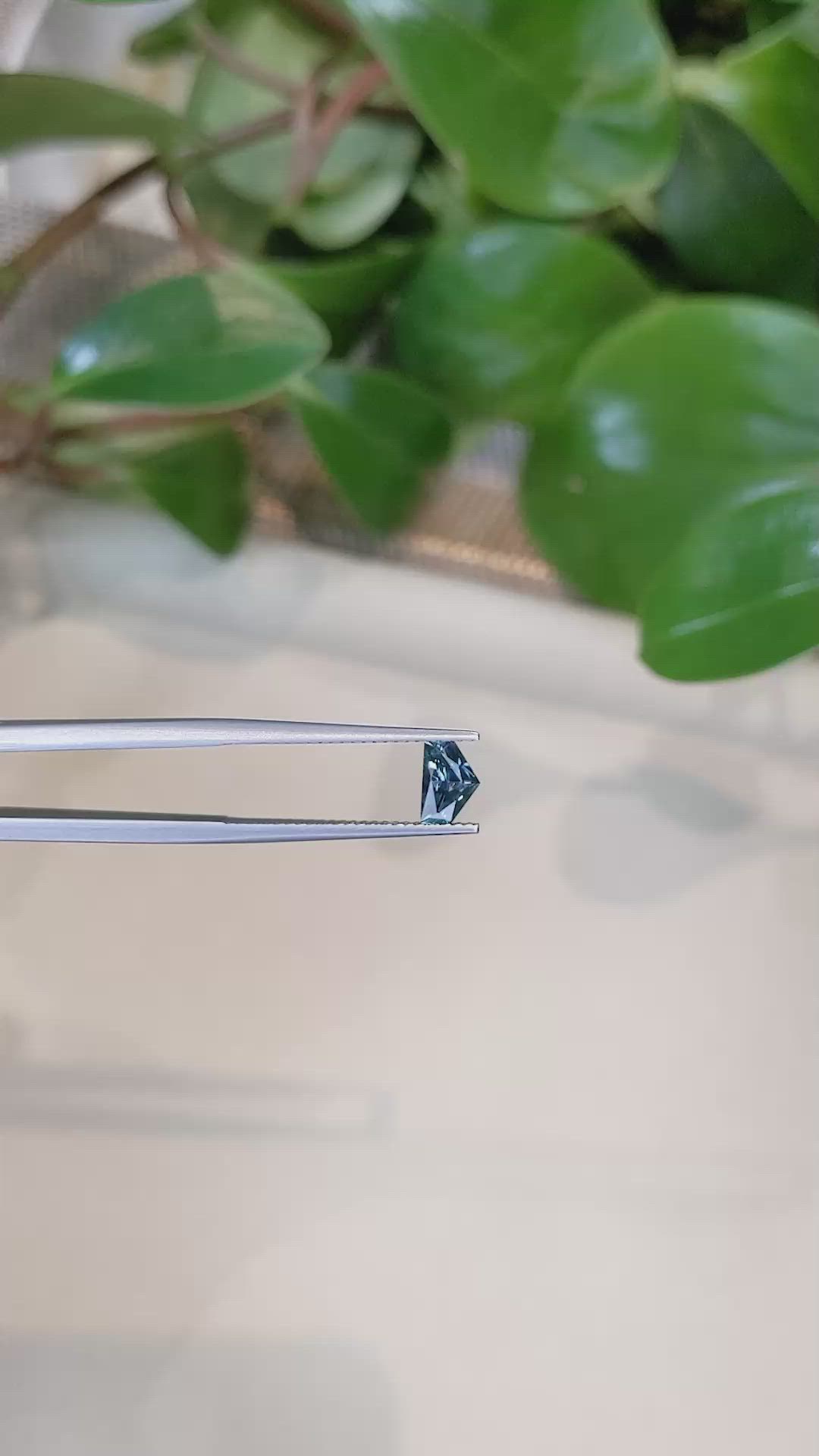 0.70 Ct. Greenish Blue Sapphire from Montana Size Video