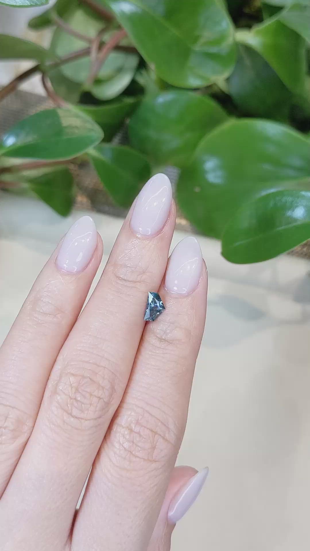 0.70 Ct. Greenish Blue Sapphire from Montana Size Video