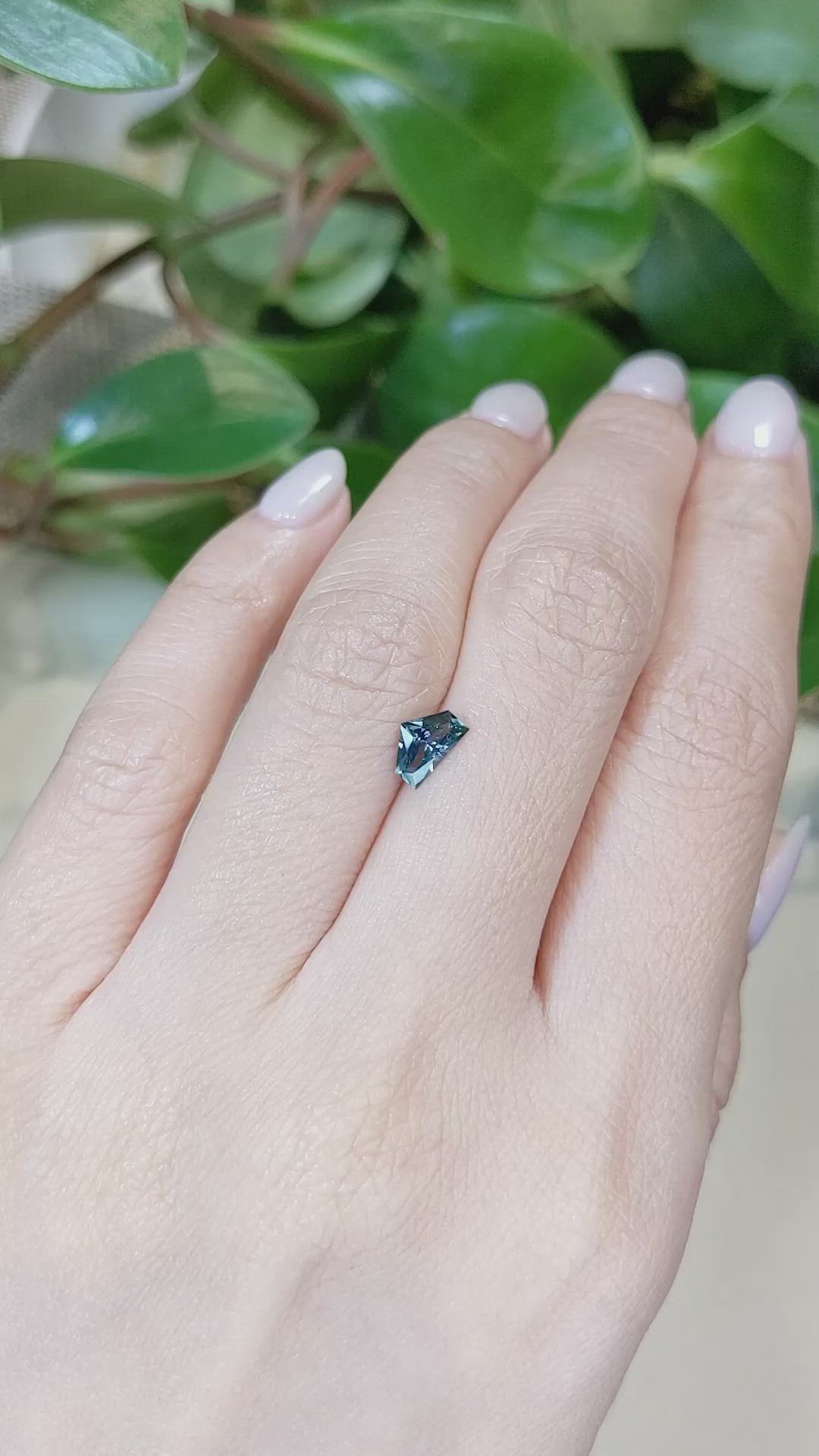 0.70 Ct. Greenish Blue Sapphire from Montana Size Video