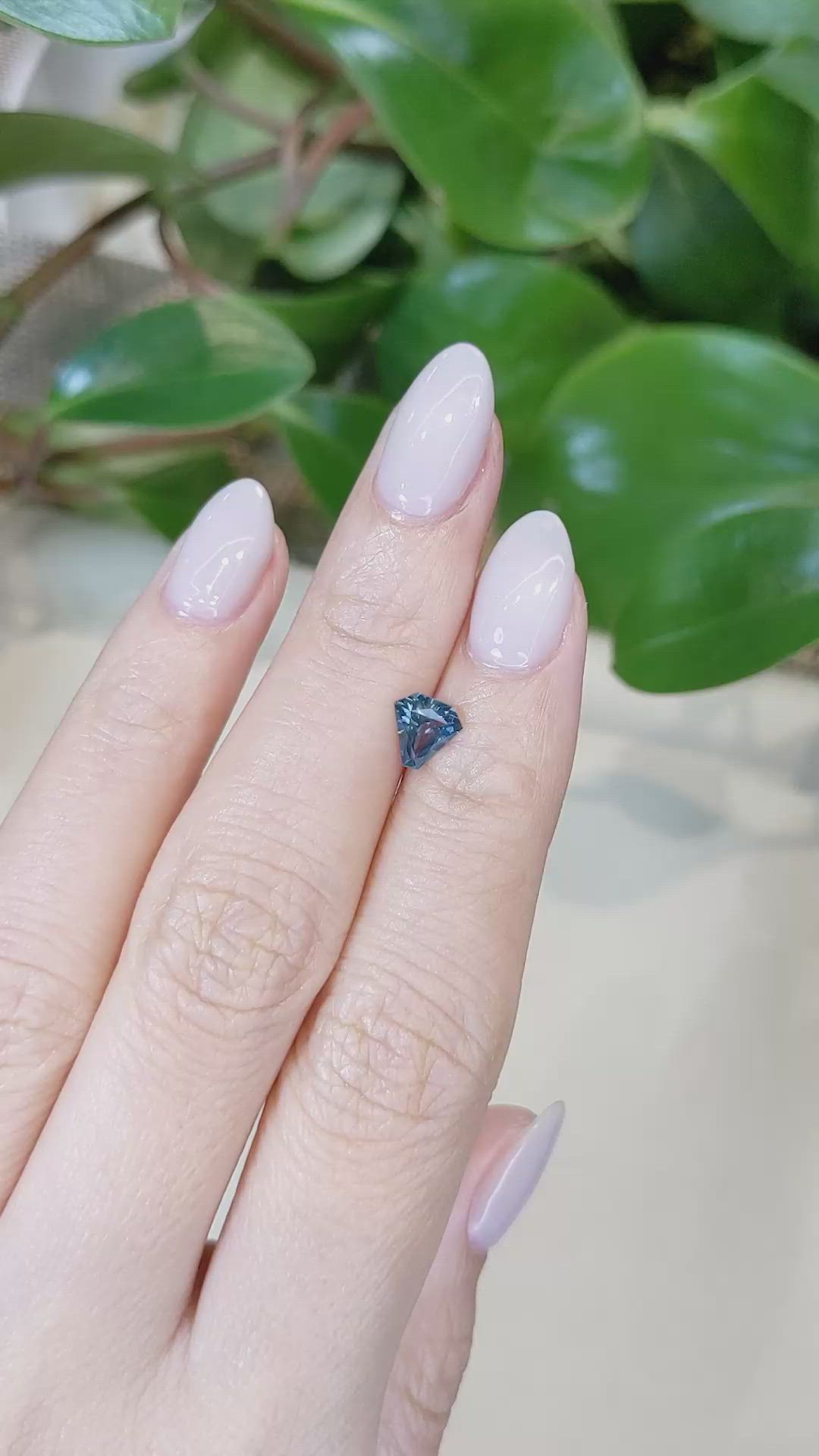 0.75 Ct. Greenish Blue Sapphire from Montana Size Video