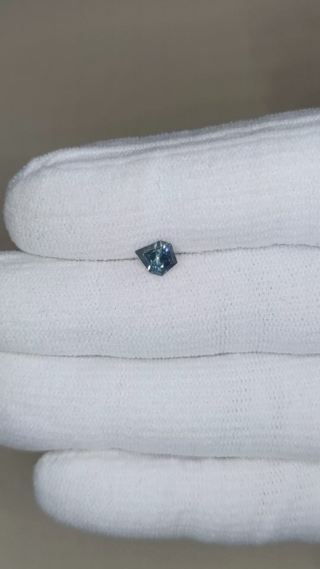 0.75 Ct. Greenish Blue Sapphire from Montana Size Video