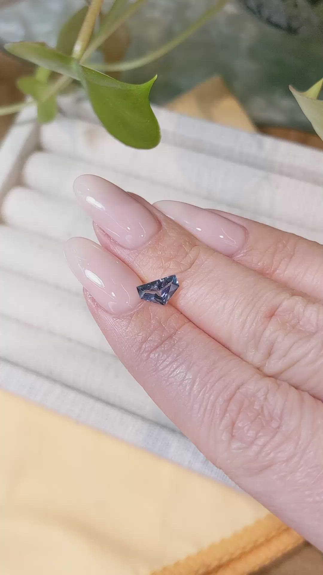 0.80 Ct. Greenish Blue Sapphire from Montana Size Video