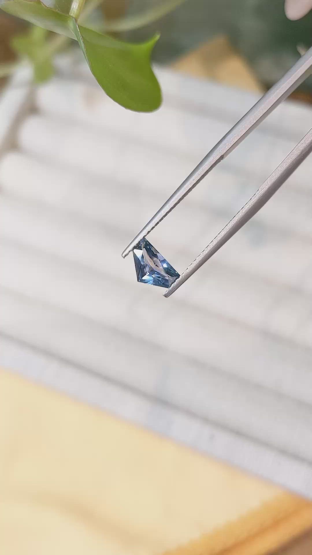 0.80 Ct. Greenish Blue Sapphire from Montana Size Video