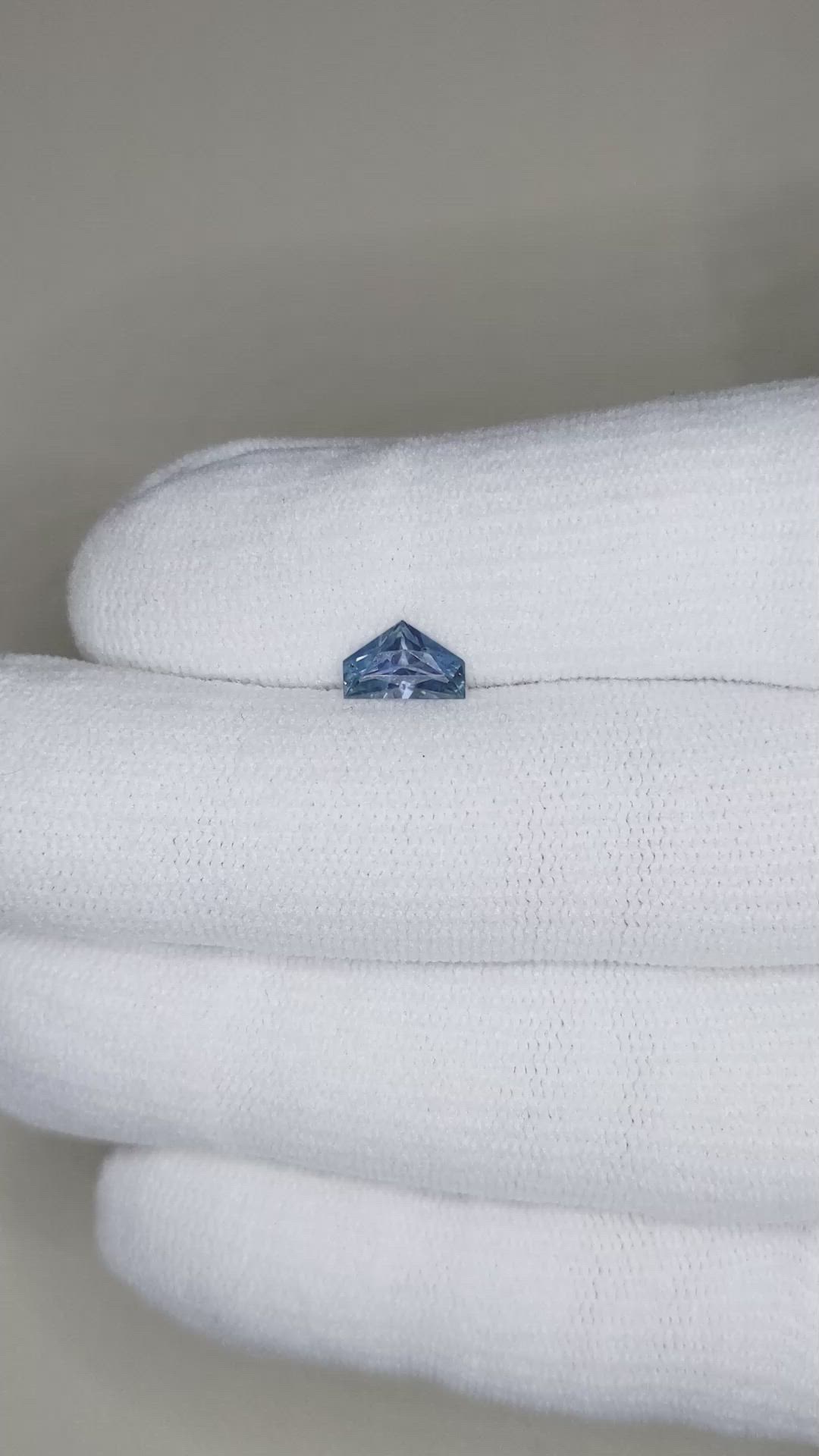 0.80 Ct. Greenish Blue Sapphire from Montana Size Video