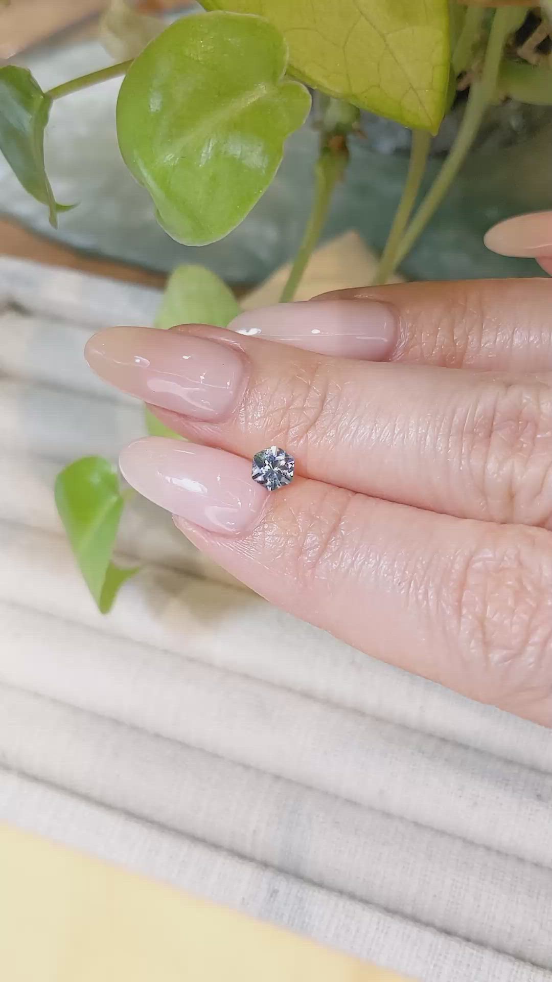 0.51 Ct. Greyish Blue Sapphire from Montana Size Video