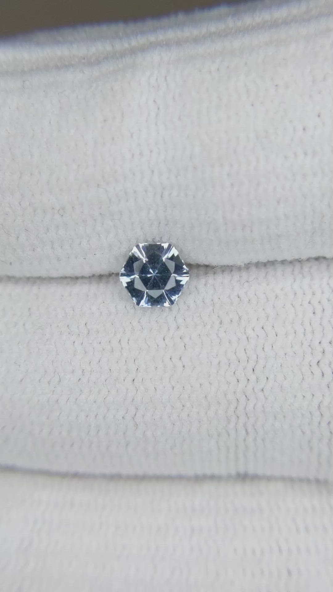 0.51 Ct. Greyish Blue Sapphire from Montana Size Video