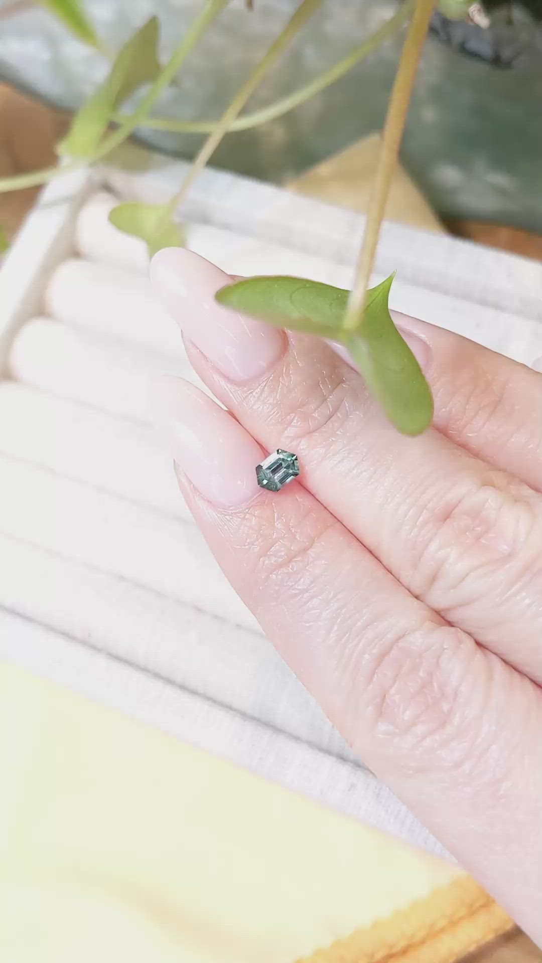 0.52 Ct. Green Sapphire from Montana Size Video