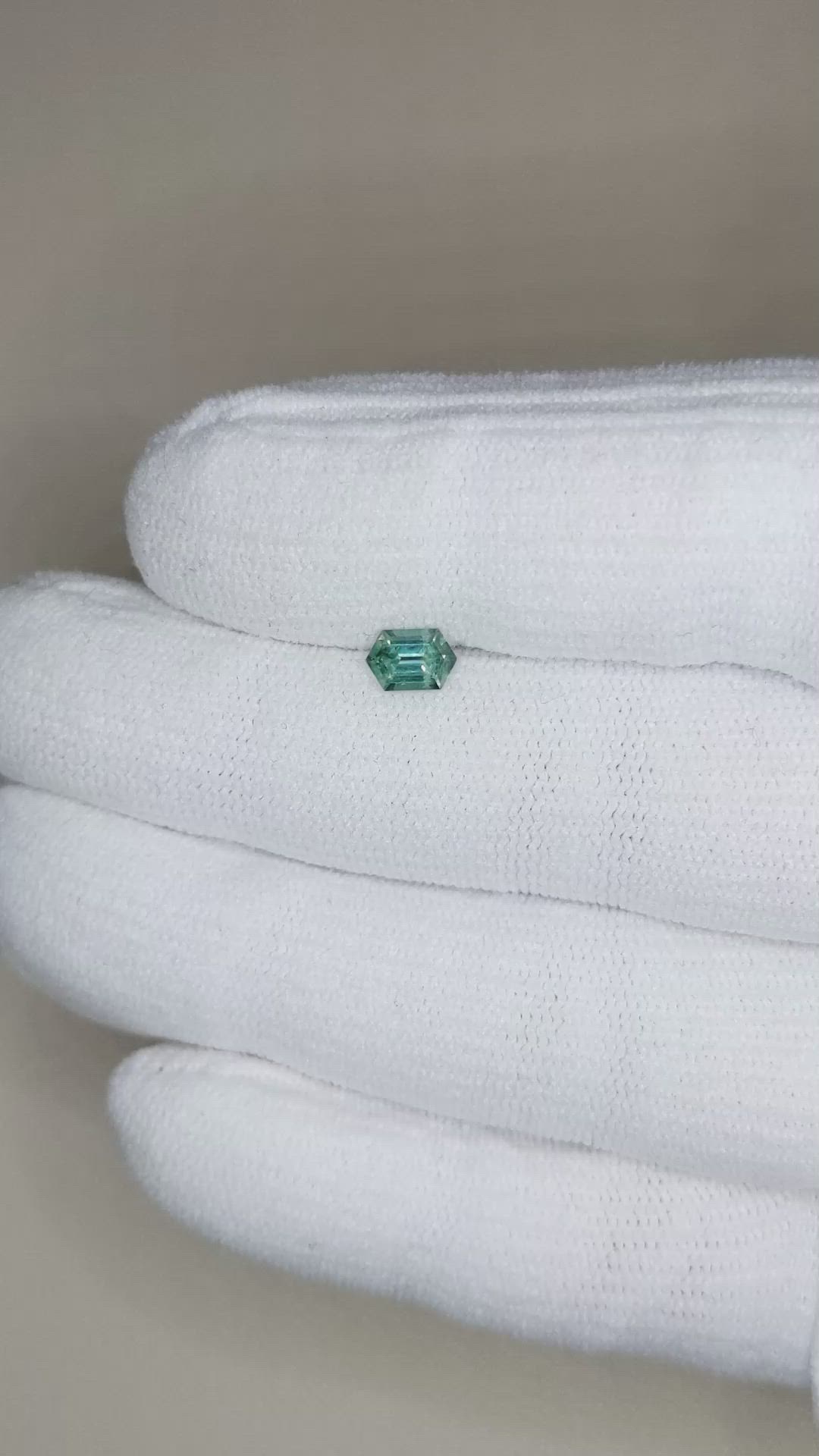 0.52 Ct. Green Sapphire from Montana Size Video