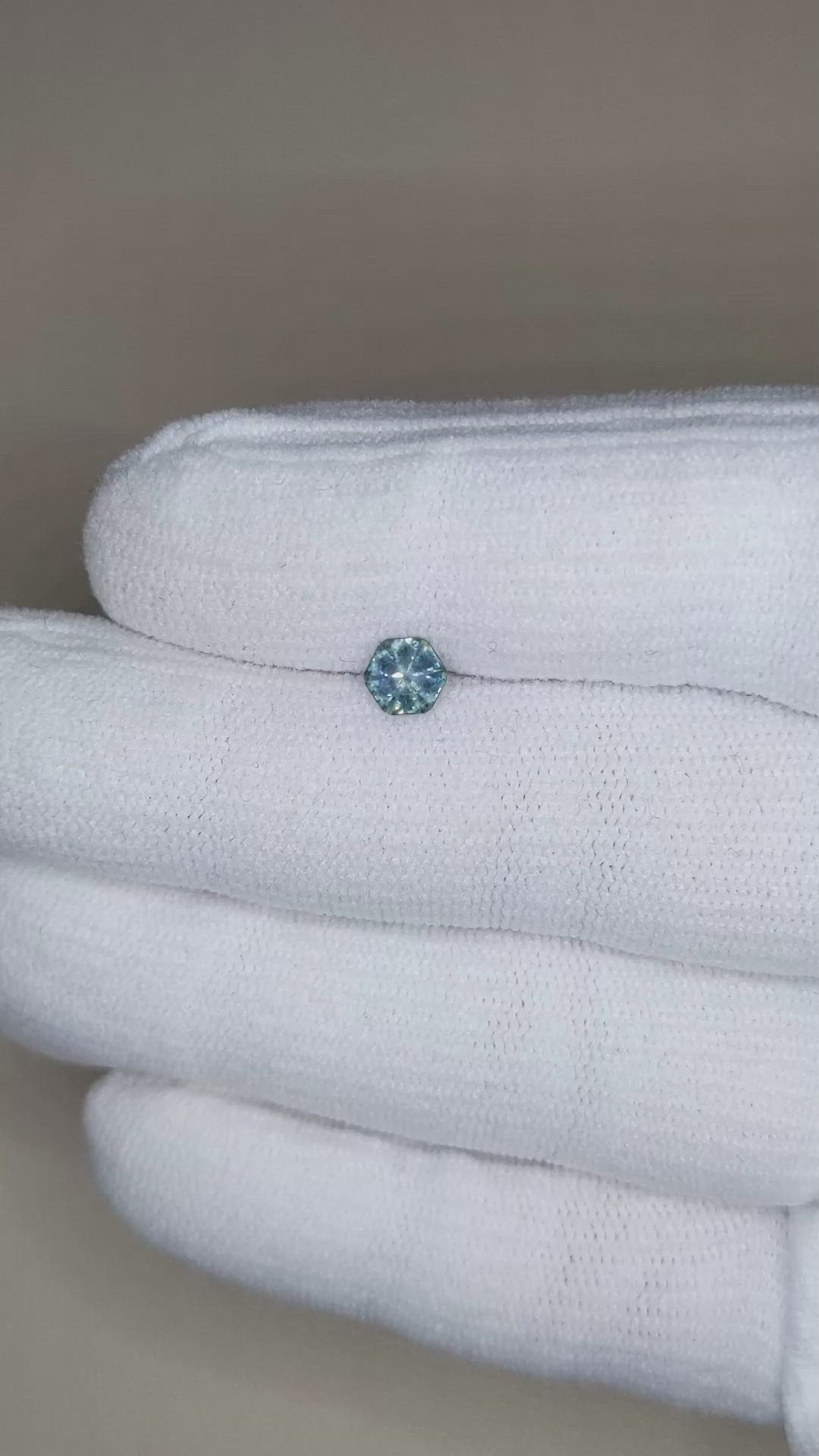 0.54 Ct. Greenish Blue Sapphire from Montana Size Video