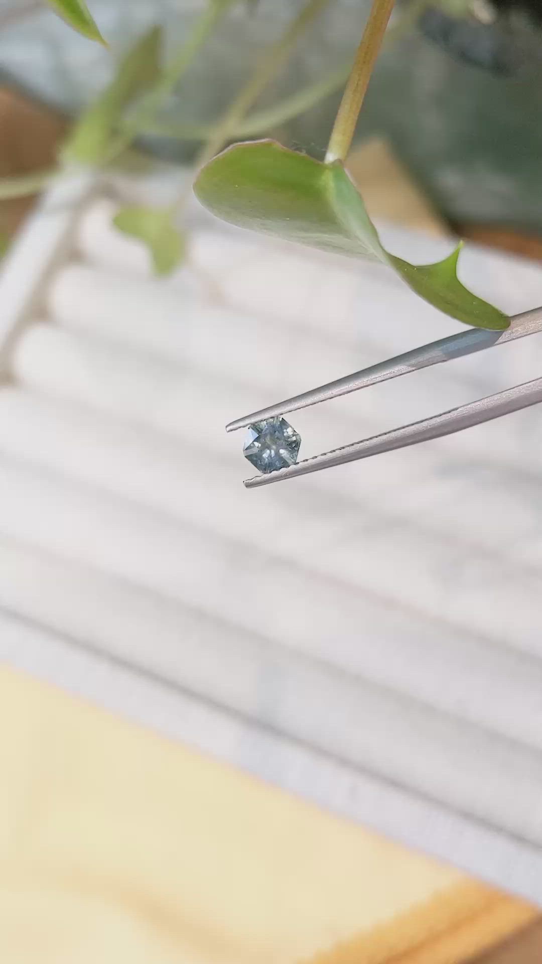 0.54 Ct. Greenish Blue Sapphire from Montana Size Video