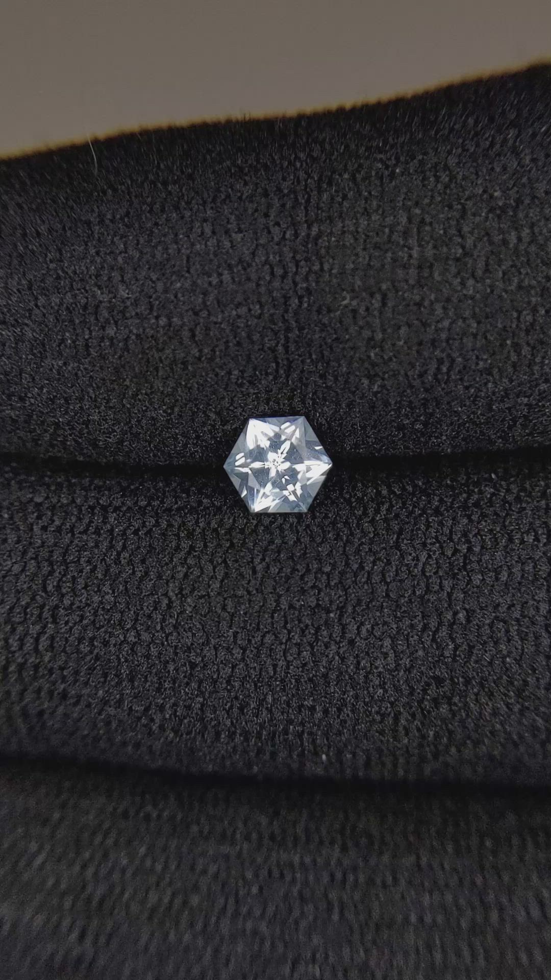 0.54 Ct. White Sapphire from Montana Size Video