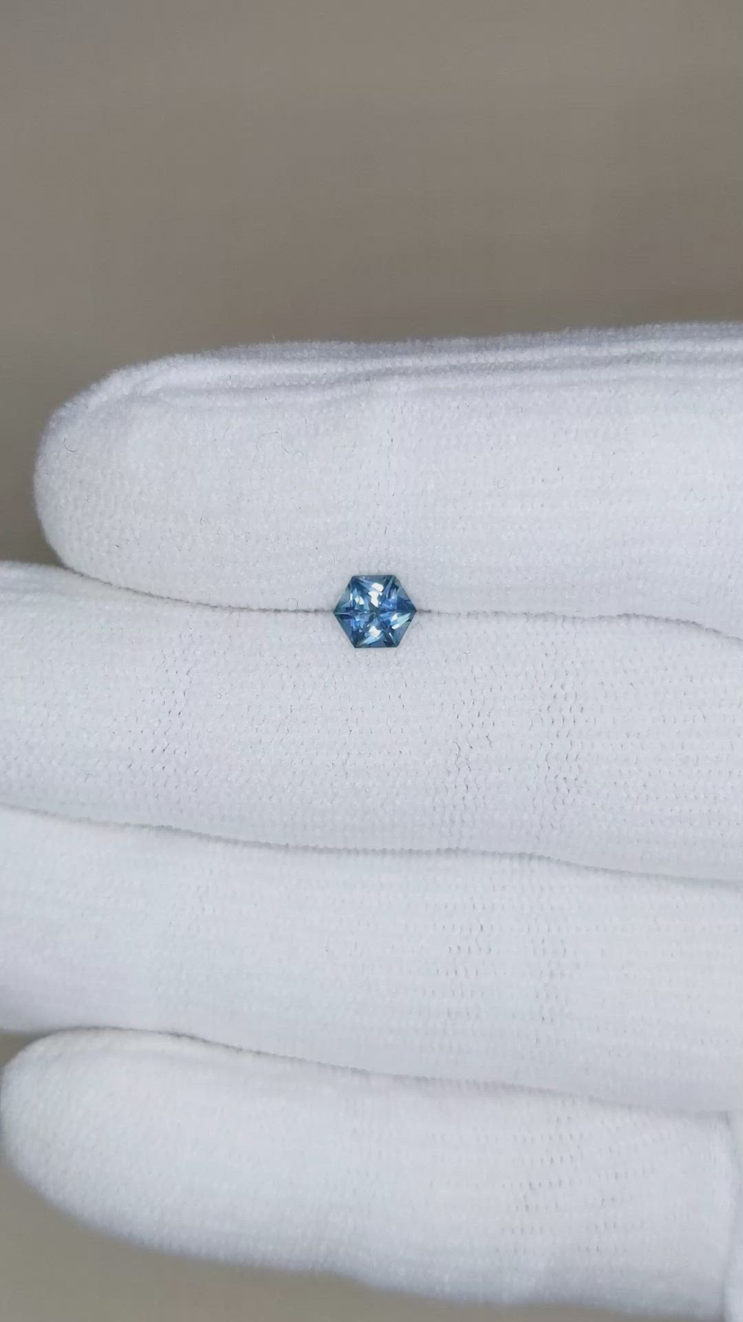 0.54 Ct. Greenish Blue Sapphire from Montana Size Video