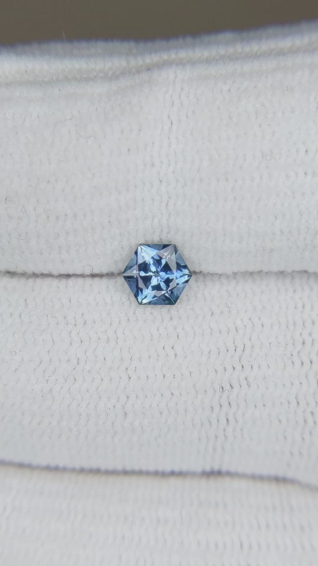 0.54 Ct. Greenish Blue Sapphire from Montana Size Video
