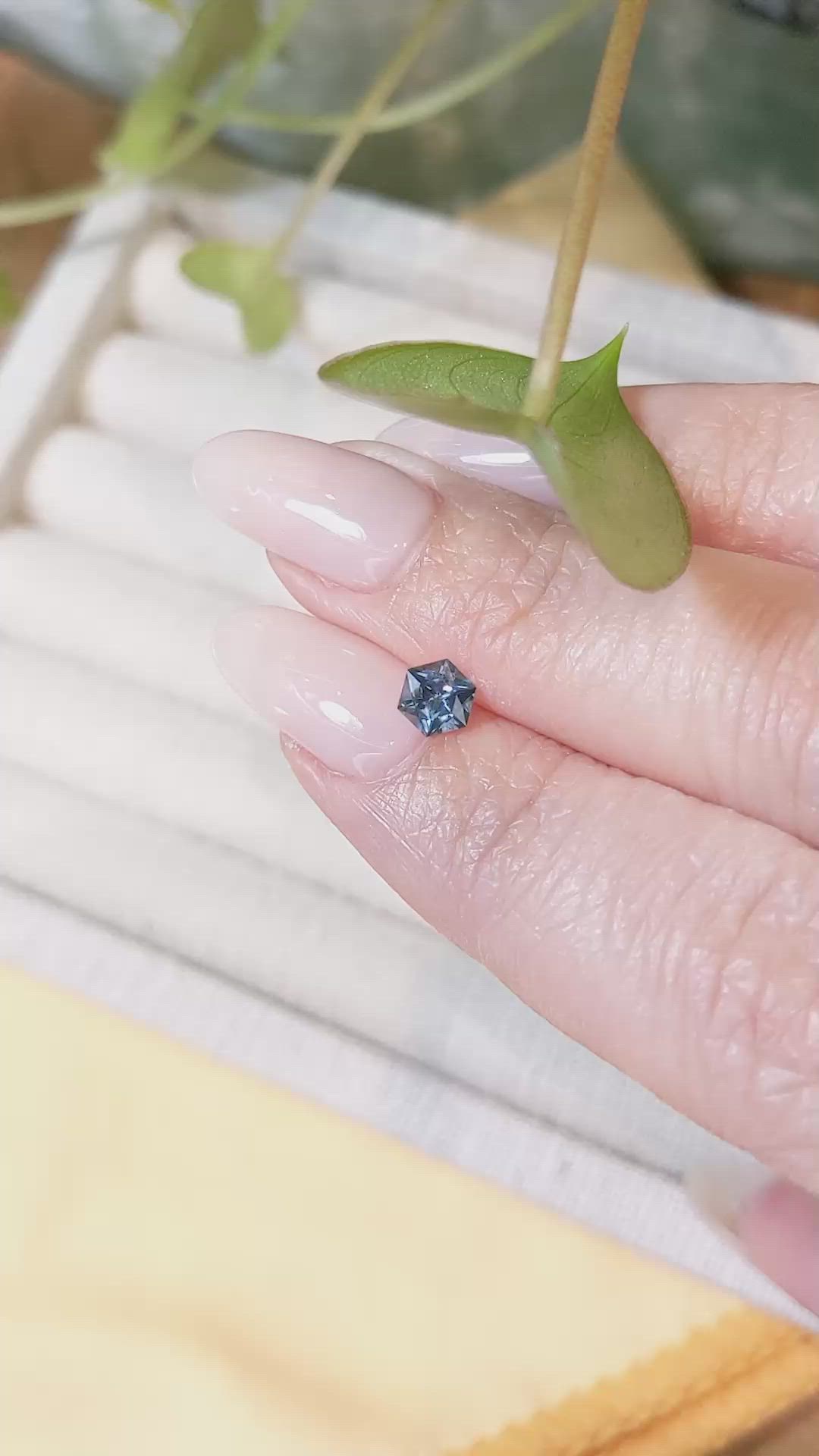0.54 Ct. Greenish Blue Sapphire from Montana Size Video