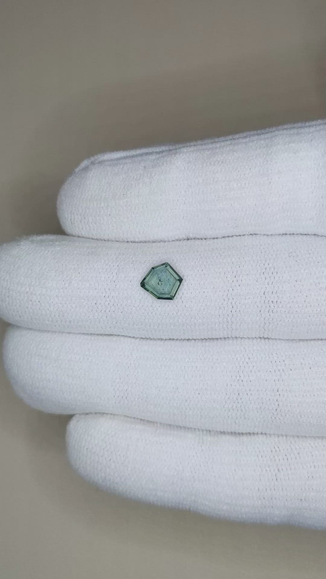 0.81 Ct. Bluish Green Sapphire from Montana Size Video