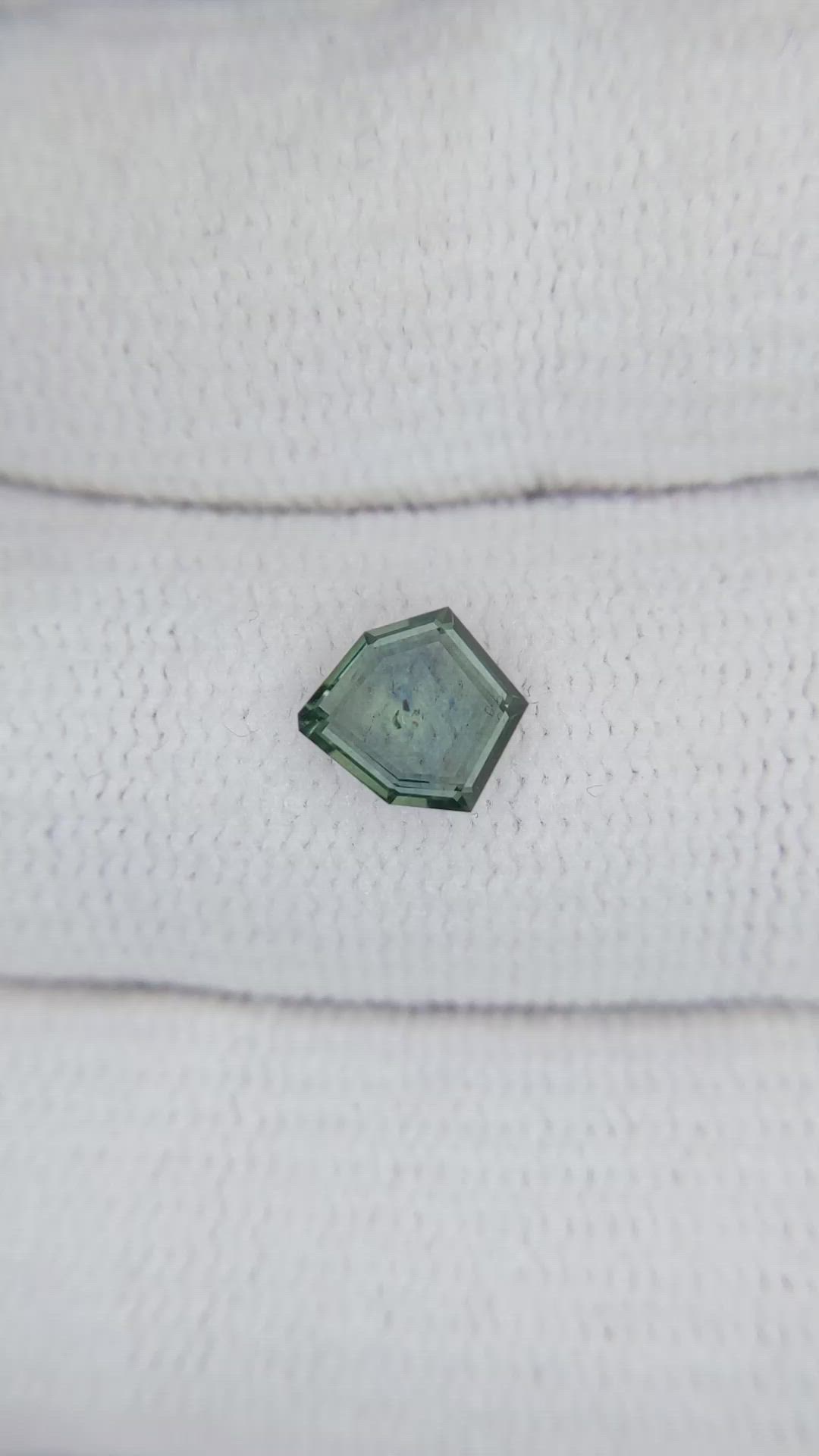 0.81 Ct. Bluish Green Sapphire from Montana Size Video