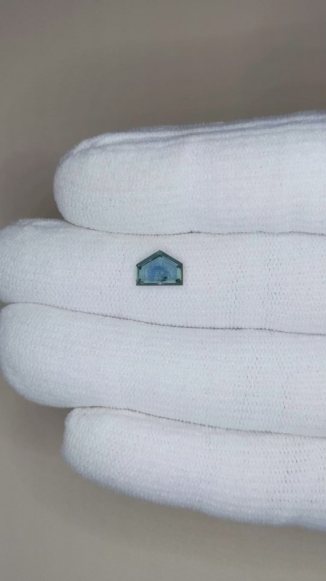 1.08 Ct. Bluish Green Sapphire from Montana Size Video