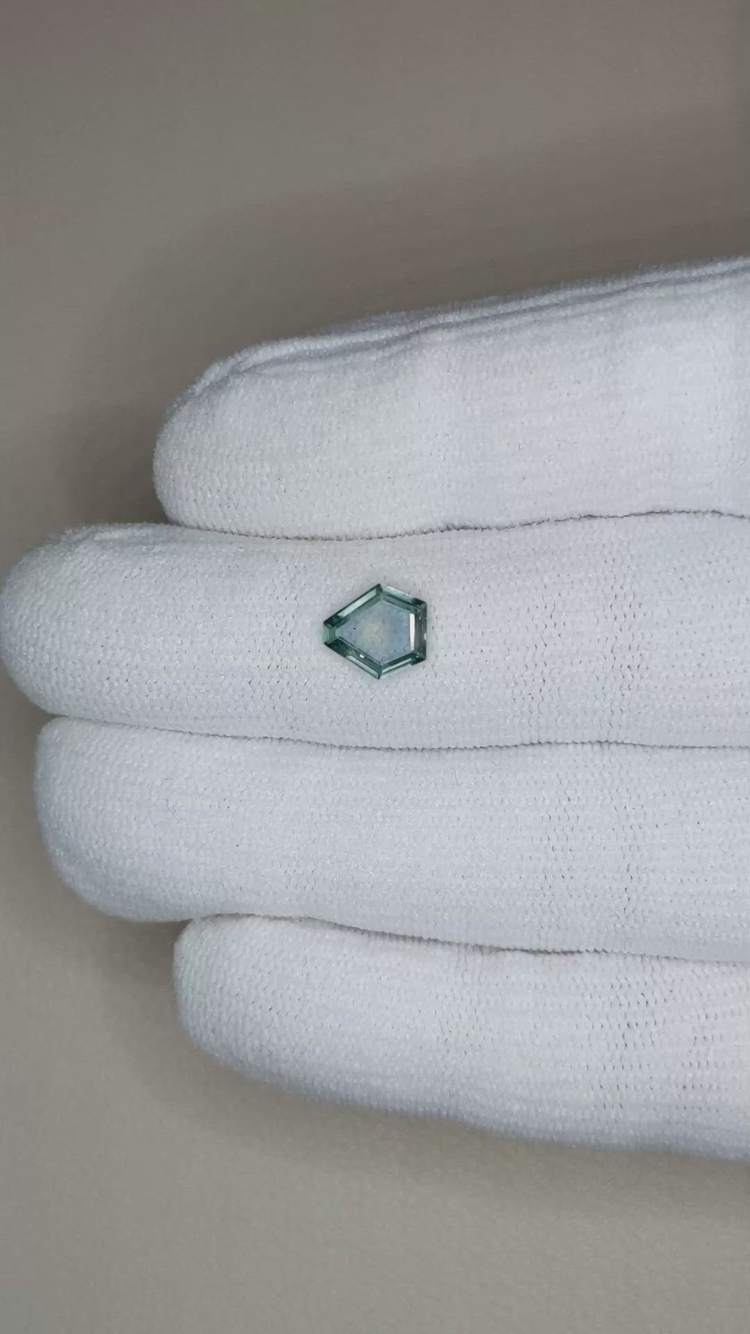 1.11 Ct. Bluish Green Sapphire from Montana Size Video