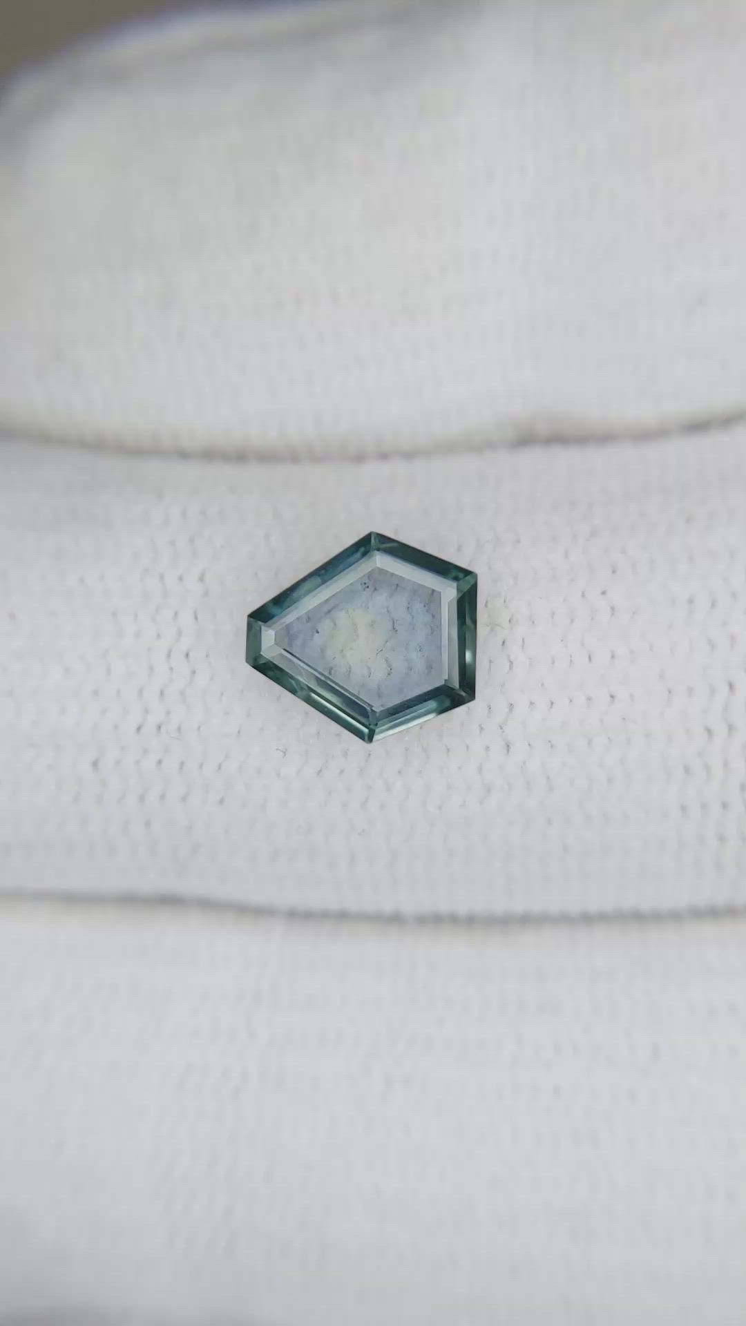 1.11 Ct. Bluish Green Sapphire from Montana Size Video