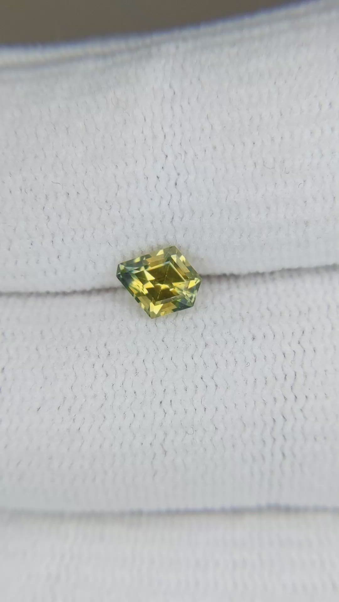 0.70 Ct. Greenish Yellow Sapphire from Montana Size Video