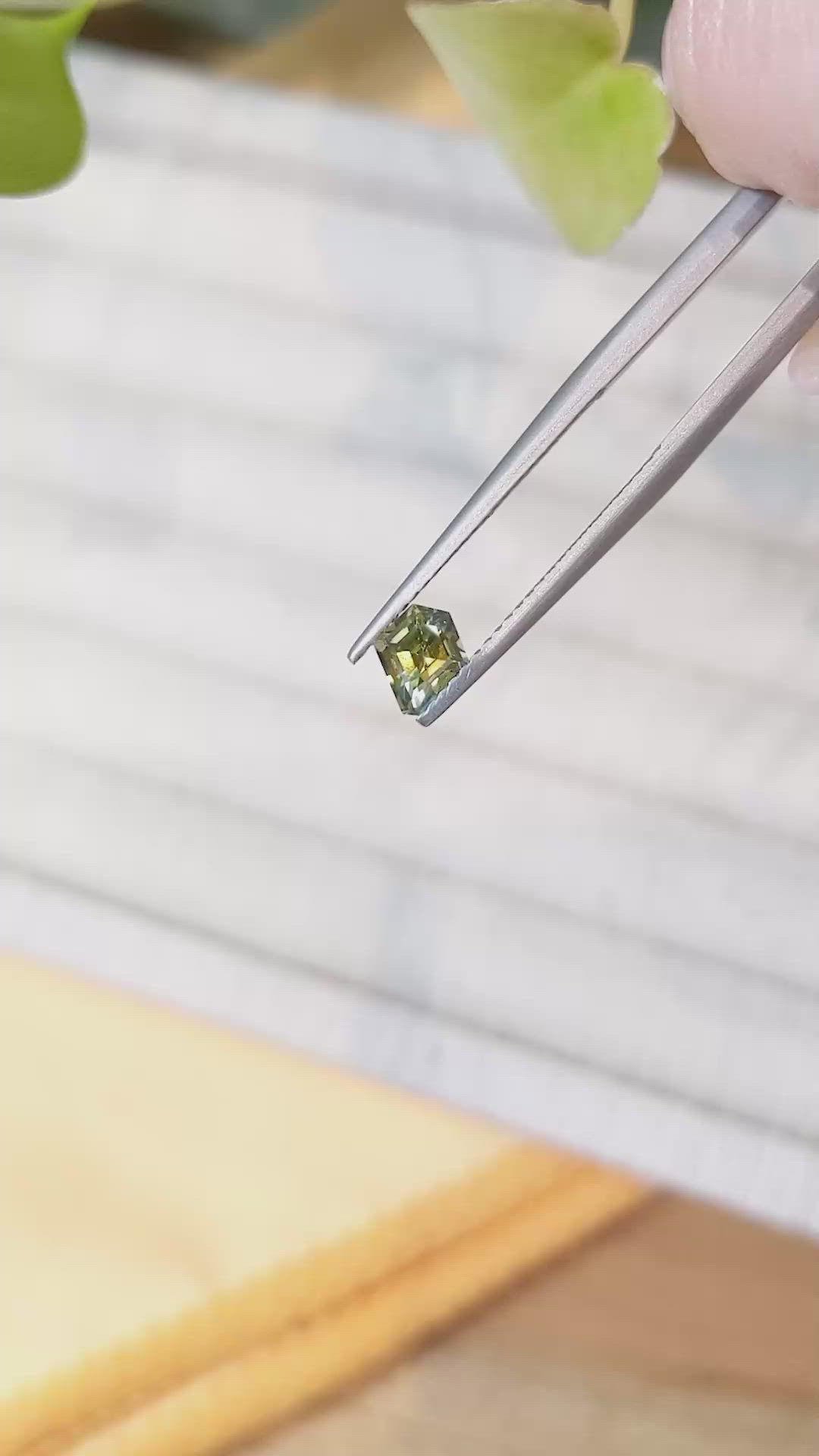 0.70 Ct. Greenish Yellow Sapphire from Montana Size Video
