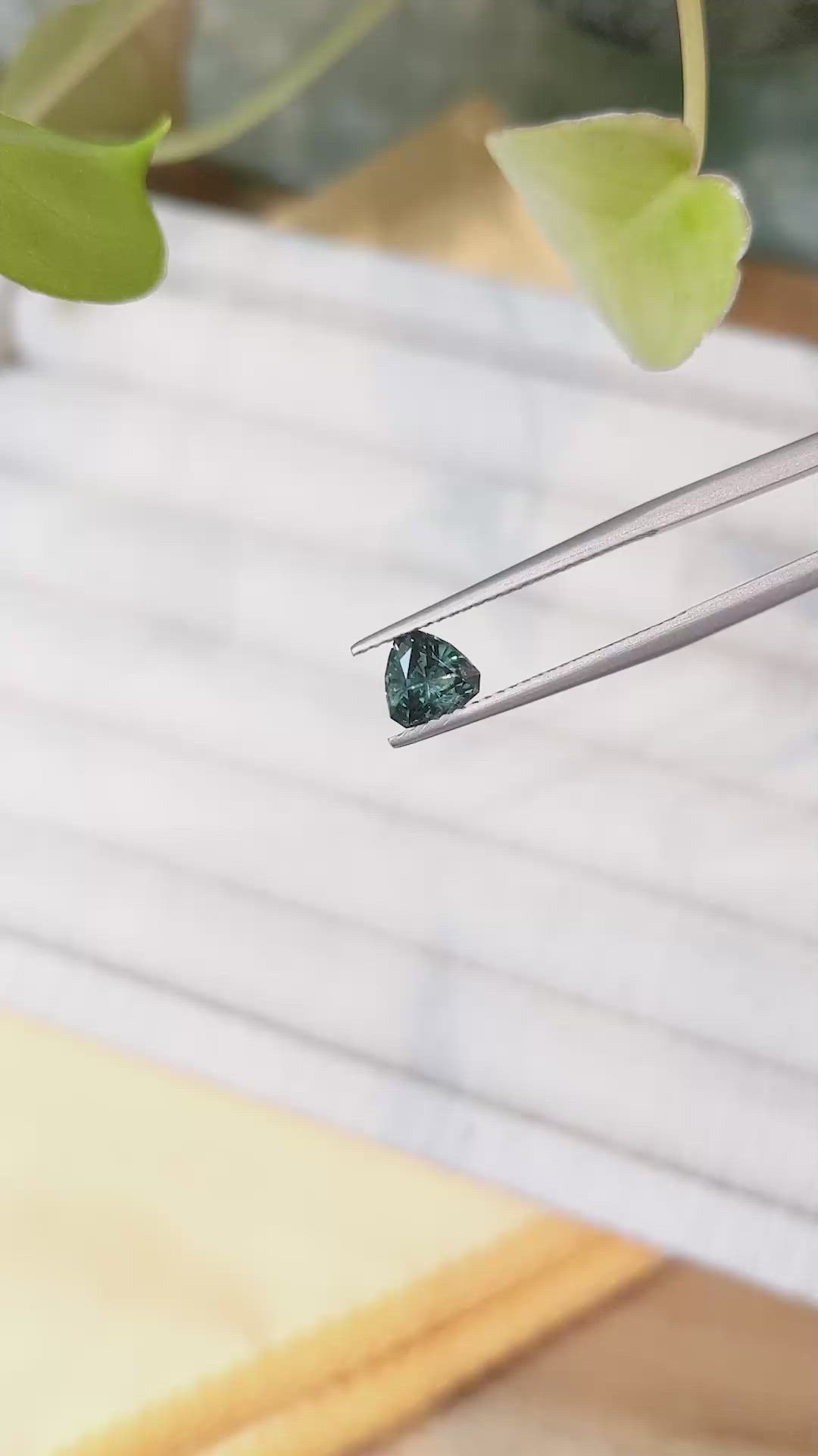 0.96 Ct. Bluish Green Sapphire from Montana Size Video