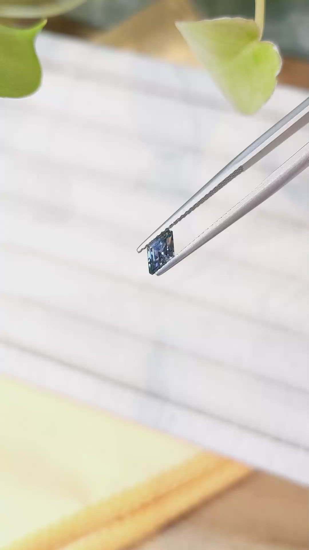 0.59 Ct. Bluish Green Sapphire from Montana Size Video