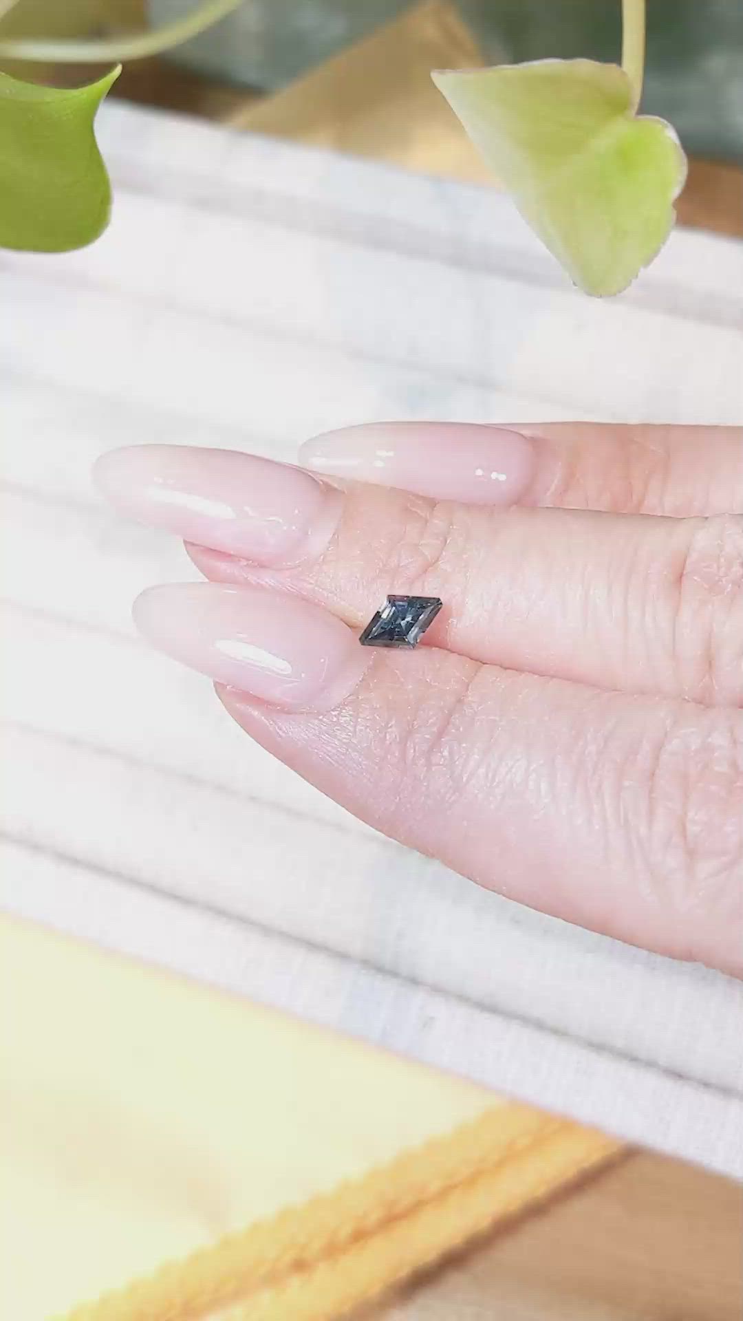 0.59 Ct. Bluish Green Sapphire from Montana Size Video