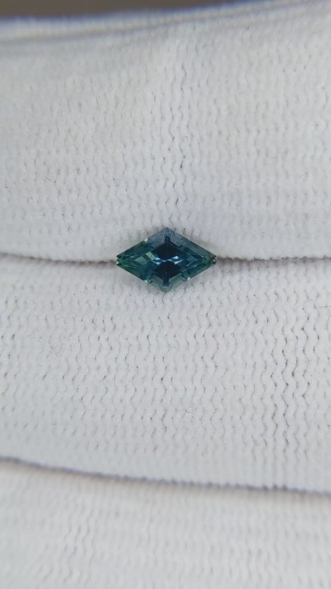 0.59 Ct. Bluish Green Sapphire from Montana Size Video