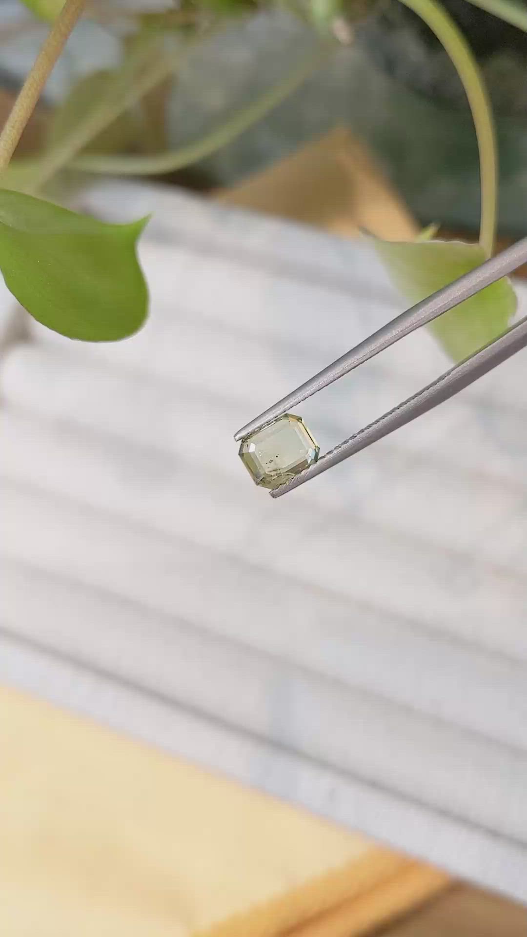 1.30 Ct. Greenish Yellow Sapphire from Montana Size Video