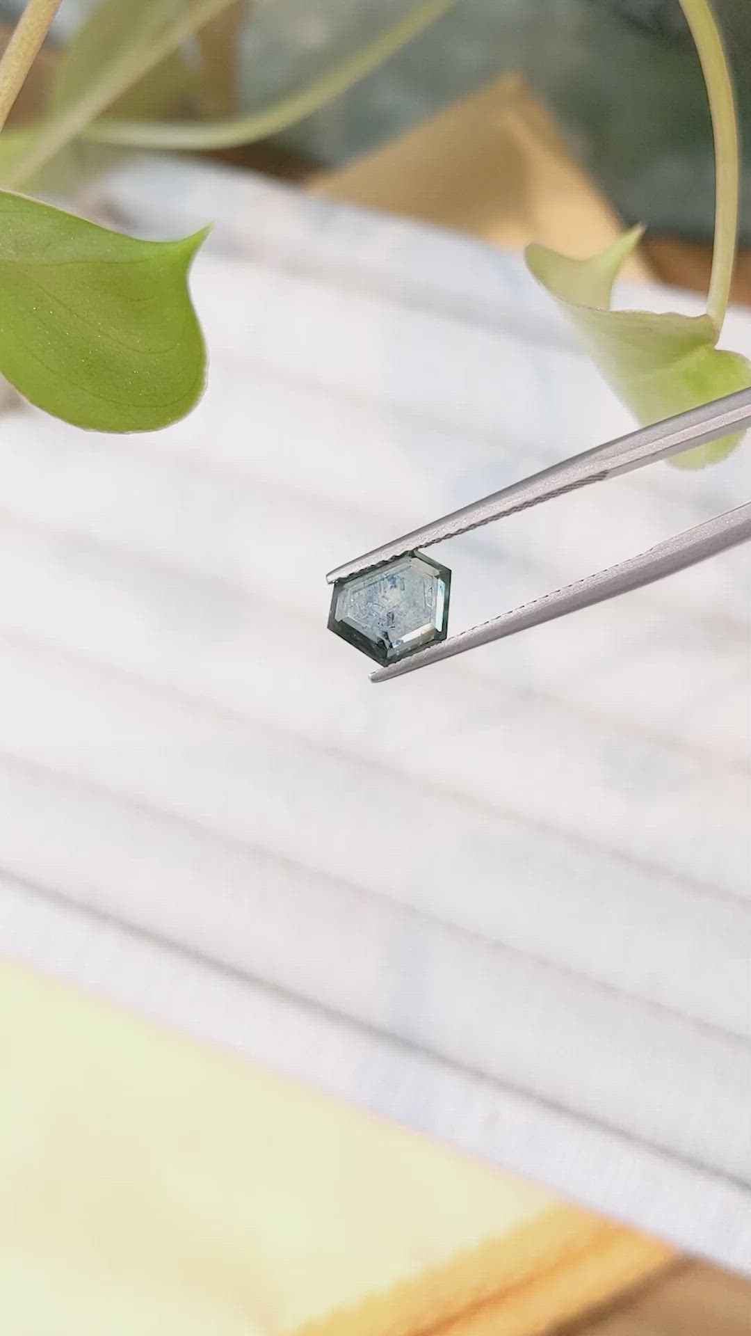 1.74 Ct. Bluish Green Sapphire from Montana Size Video