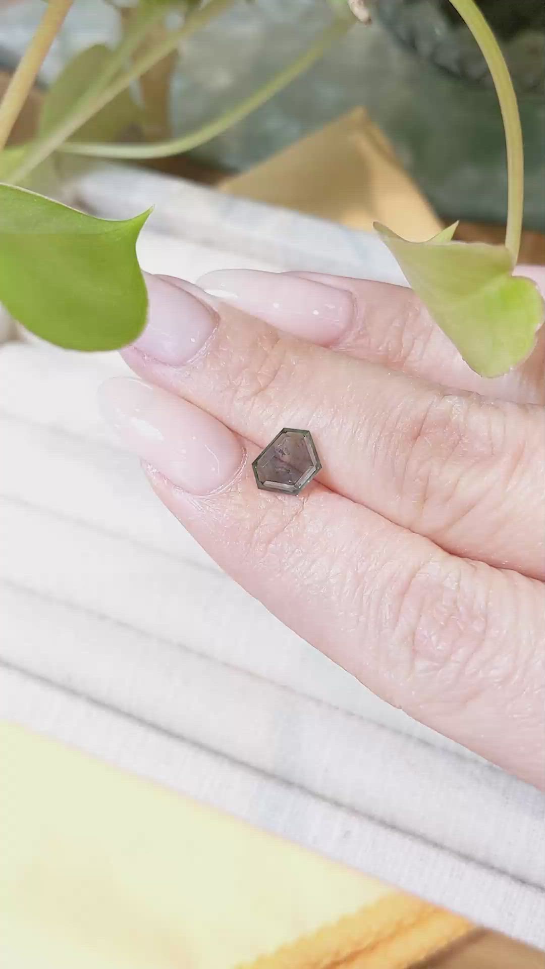 1.74 Ct. Bluish Green Sapphire from Montana Size Video