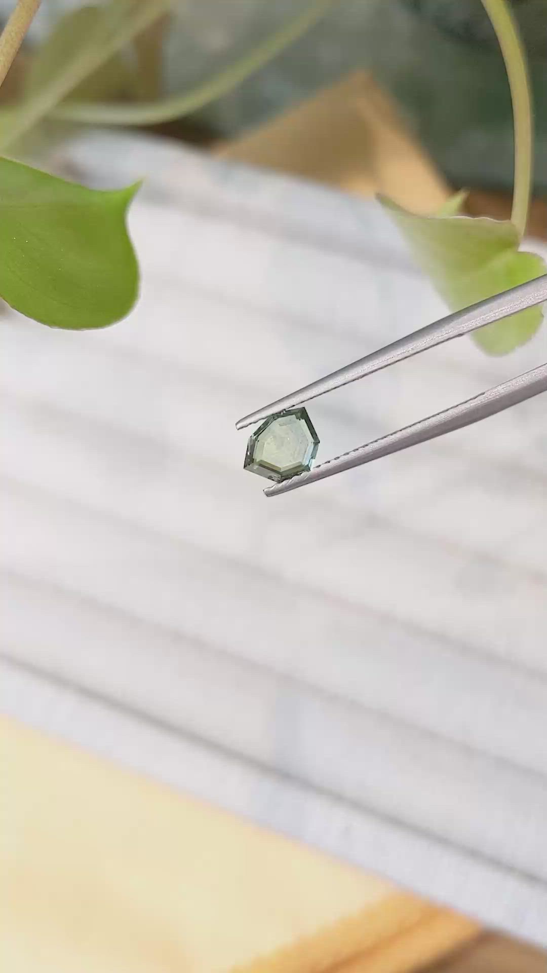0.90 Ct. Yellowish Green Sapphire from Montana Size Video