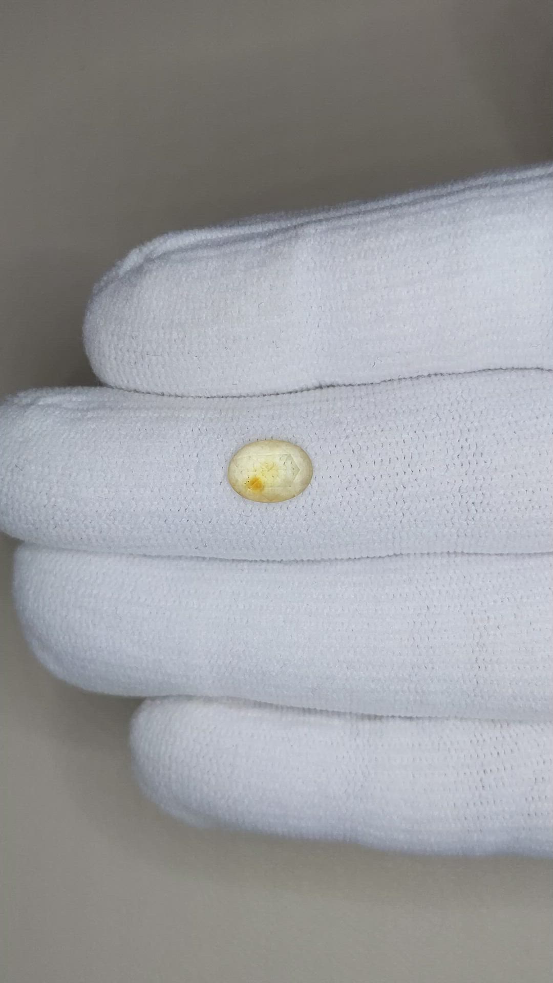 1.21 Ct. Yellow Sapphire from Montana Size Video