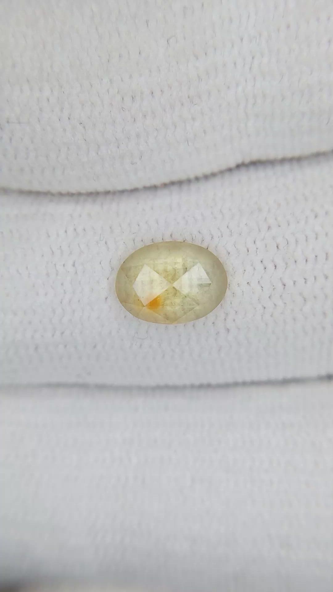 1.21 Ct. Yellow Sapphire from Montana Size Video