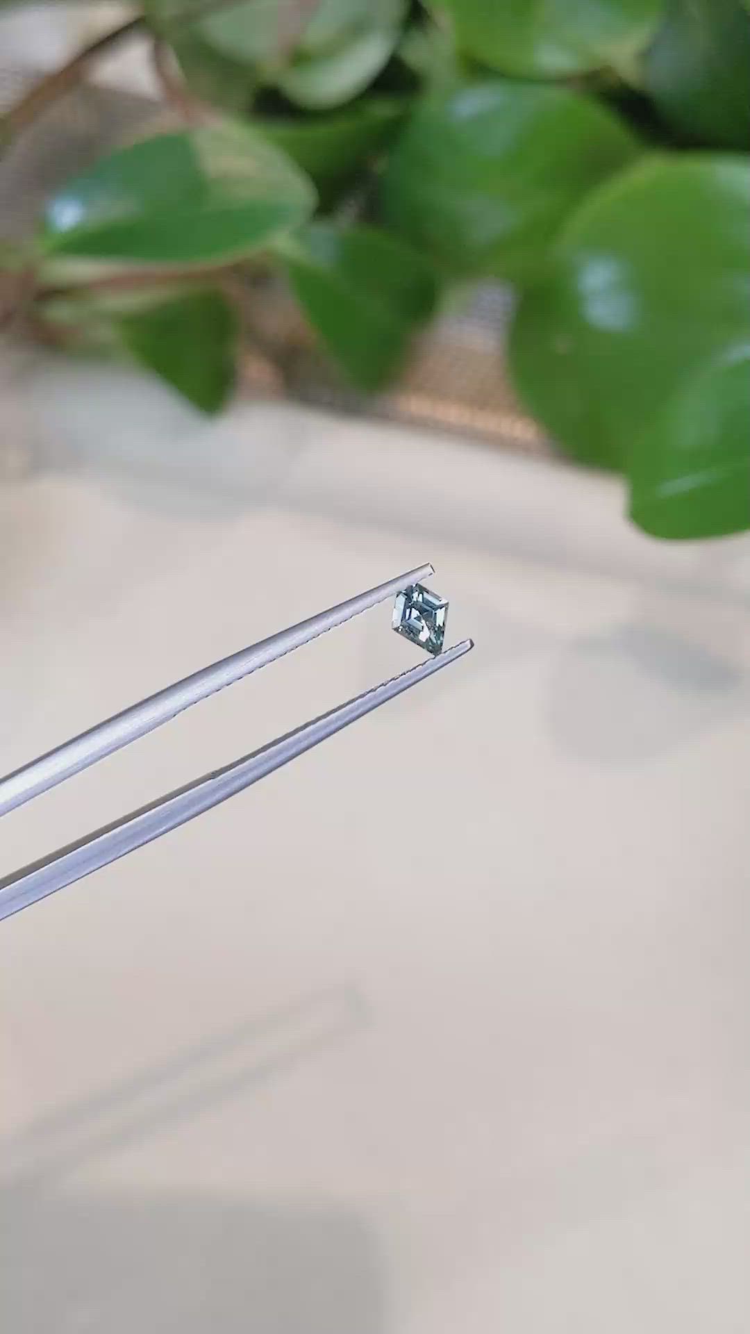 0.36 Ct. Bluish Green Sapphire from Montana Size Video