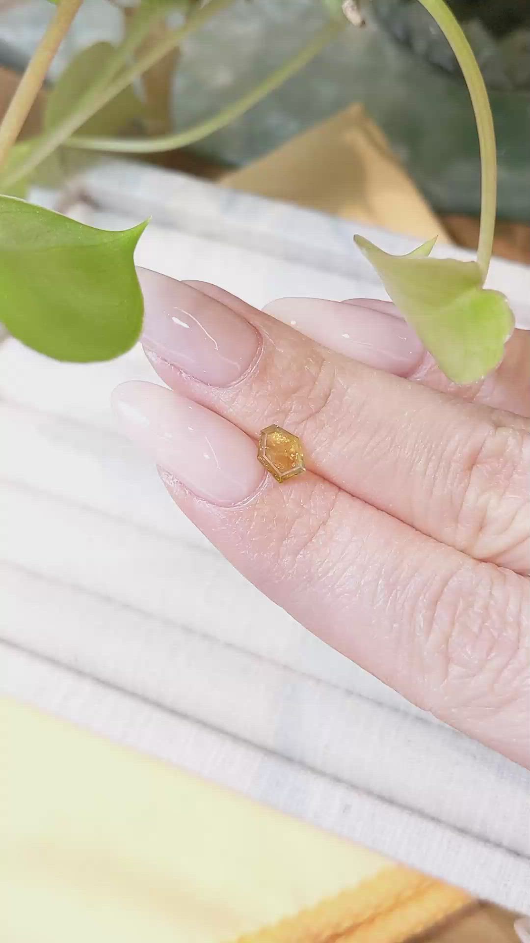 0.72 Ct. Yellow Sapphire from Montana Size Video