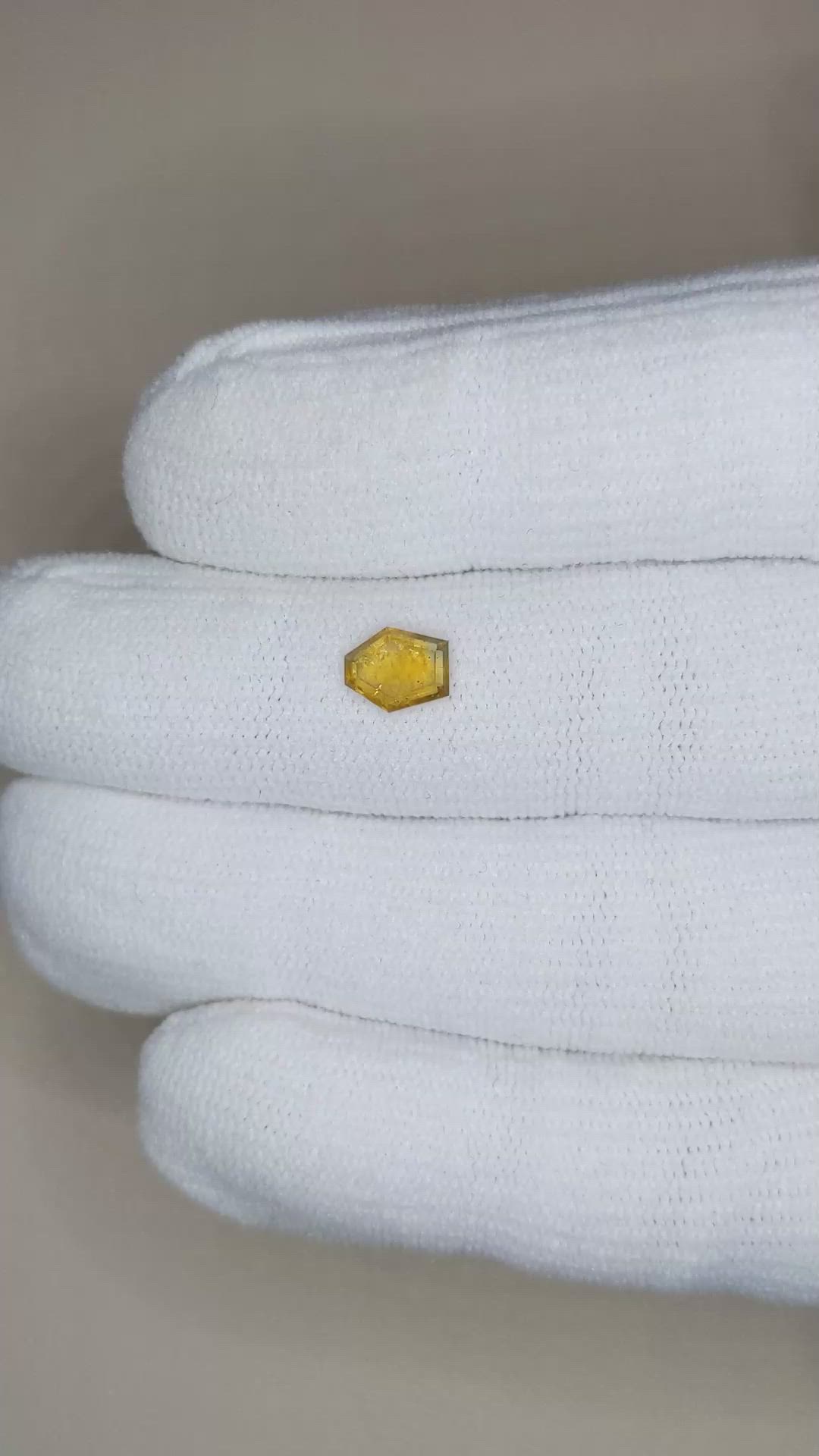 0.72 Ct. Yellow Sapphire from Montana Size Video